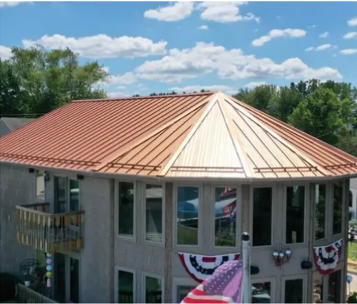 Storm damage documentation on a Thorntown commercial building